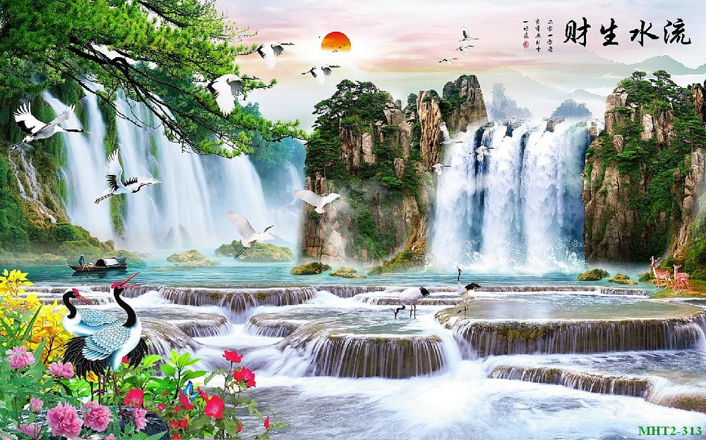 Phong cảnh sơn thủy hồ thác MHT2-313